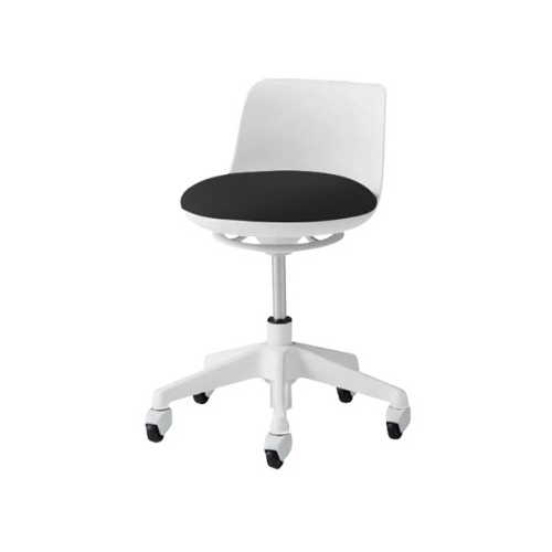 オカムラ ピルエットチェア pirouetto 5本脚チェア ホワイト脚 ホワイトシェル ゴムキャスター 布張 L890MG-F