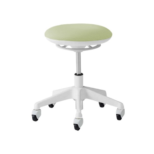 オカムラ ピルエットチェア pirouetto 5本脚スツール ホワイト脚 ホワイトシェル ゴムキャスター ビニールレザー L890SG-P