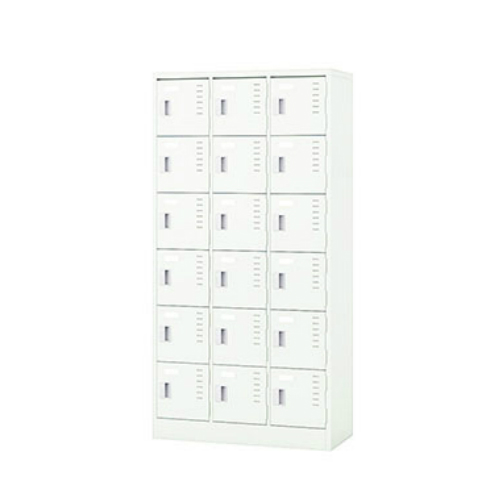 ナイキ LKロッカー 18人用ロッカー 内筒交換錠タイプ W900×D400×H1790 LK18C-AW/LK18C-W