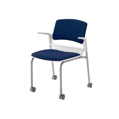 内田洋行 MF-180シリーズ キャスター脚 ビニールレザー張り 肘付 MF-181CA/6-111-393