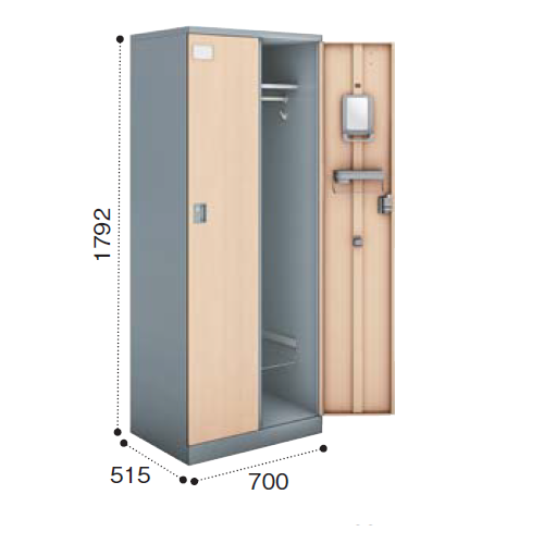 コクヨ シーフォートロッカー 2人用ロッカー 扉W350 木目扉タイプ ダイヤル錠 NLK-D235E2