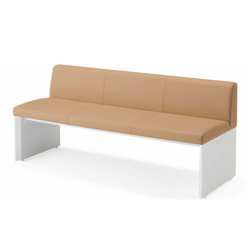 コクヨ ロビーチェアー SSシリーズ ソファータイプ 背付 3人用アームレスチェアー エコPVCレザー張り W1500×D550×H640 NSS-LX3S