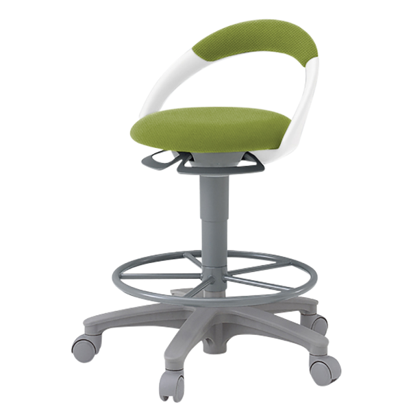 イトーキ 医療家具 サポートスツール 背付 足掛付 キャスター付 布張り PCK-1102PV