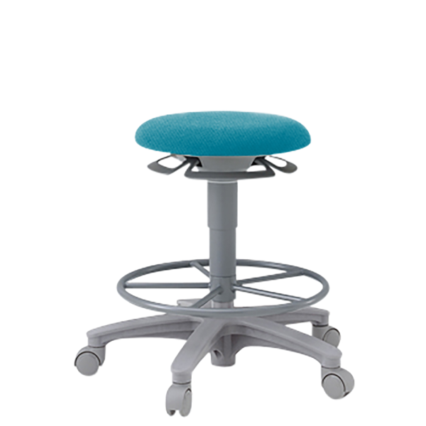 イトーキ 医療家具 サポートスツール 背なし 足掛付 キャスター付 布張り PCK-1106PV