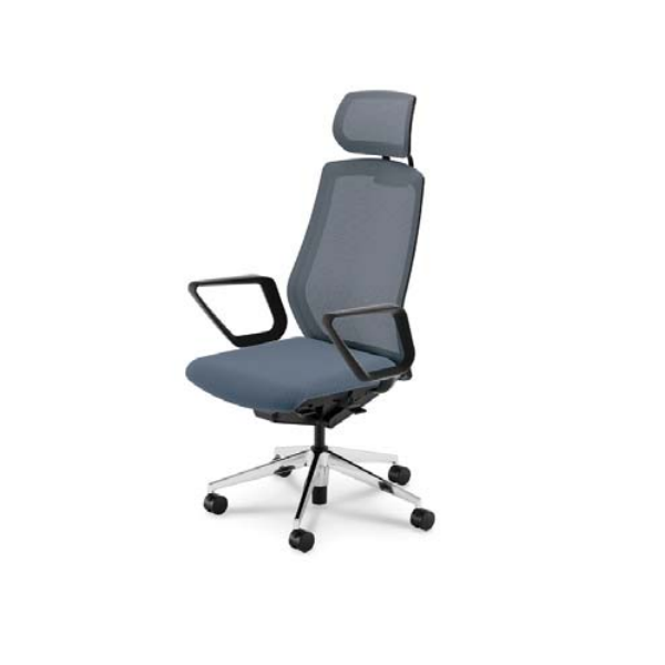 内田洋行 セレッツァチェア 背スタンダードメッシュ ヘッドレスト付 リング肘 ポリッシュ脚 SA-731BPRA-PA/5-362-523