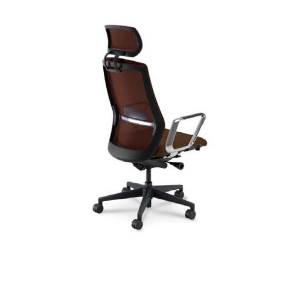 内田洋行 セレッツァチェア ヘッドレスト付 背スタンダードメッシュ アルミリング肘付 ランバー付 ブラック脚 5-362-606