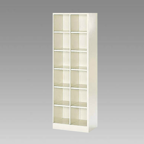 ナイキ シューズボックス オープンタイプ 中棚なし 2列6段 12人用 セミホワイト SB26-SH