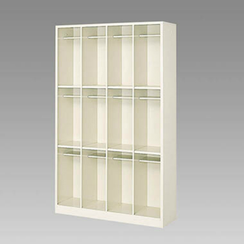 ナイキ シューズボックス オープンタイプ 中棚付 ロングシューズ用 4列3段 12人用 セミホワイト SB34NH-SH