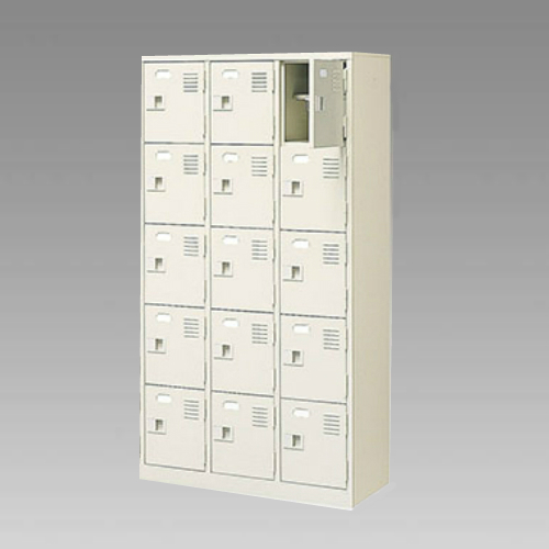 ナイキ シューズボックス（扉付.中棚付） 3列5段 15人用 セミホワイト 錠なし SB35TNL-SH