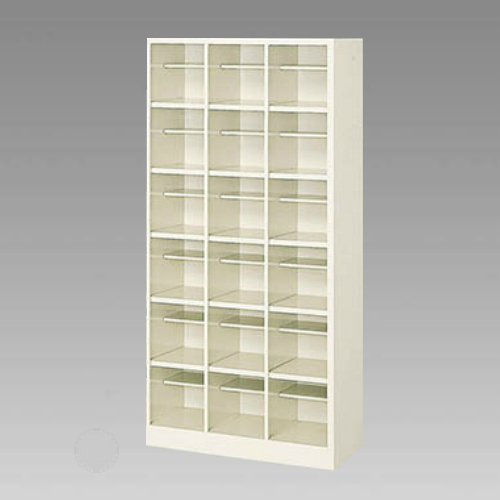 ナイキ シューズボックス オープンタイプ 中棚付 3列6段 18人用 セミホワイト SB36N-SH