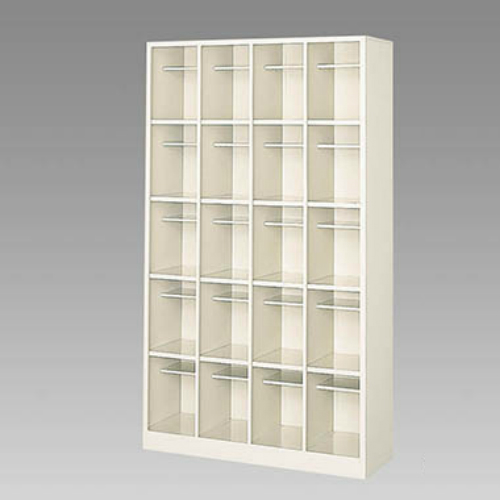 ナイキ シューズボックス オープンタイプ 中棚付/ロングシューズ用 4列5段 20人用 セミホワイト SB45NL-SH