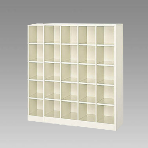 ナイキ シューズボックス オープンタイプ 中棚なし 5列5段 25人用 セミホワイト SB55-SH