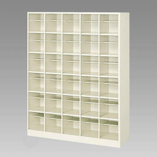 ナイキ シューズボックス オープンタイプ 中棚付 5列6段 30人用 セミホワイト SB56N-SH