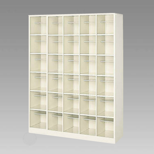 ナイキ シューズボックス オープンタイプ 中棚付 5列6段 30人用 セミホワイト SB56NM-SH