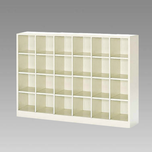 ナイキ シューズボックス オープンタイプ 中棚なし 6列4段 24人用 セミホワイト SB64-SH