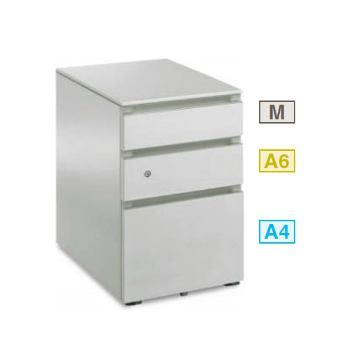 コクヨ GXワゴン 3段(M3) シリンダー錠 引き出し付き 薄型自在キャスター付き SD-GX46M3