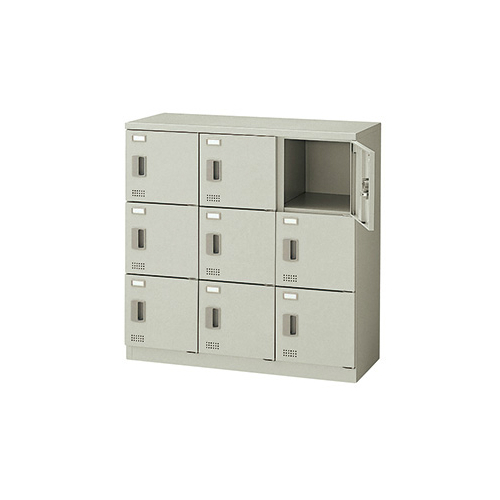 ナイキ スクールロッカー（扉付） 9人用 錠付 W900×D380×H900mm SL0909K-9-AW/SL0909K-9-BL