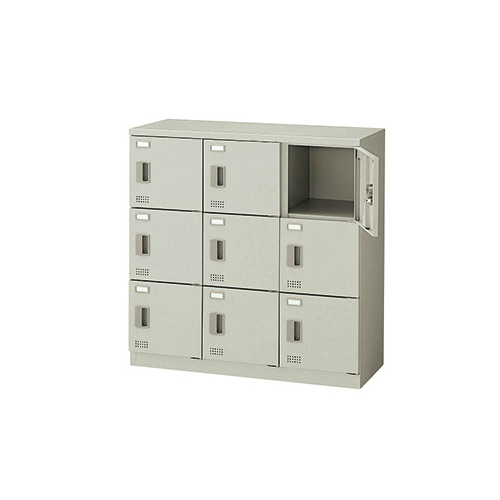 ナイキ スクールロッカー（扉付） 9人用 コインリターン式 W900×D380×H900mm SL0909R-9-AW