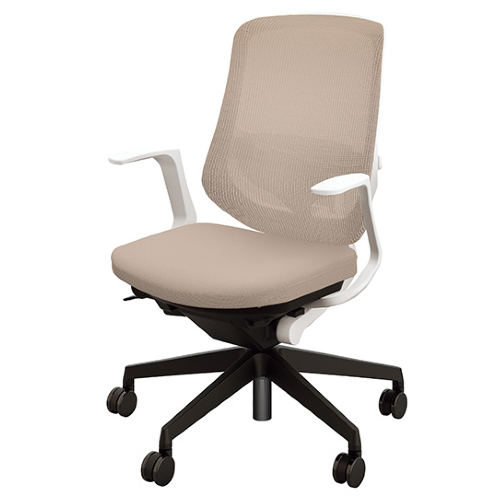 ナイキ セリフトチェア (Selift) (ホワイト) ミドルバック 布張り 固定肘 ペルビックランバーサポート付 SLEN513FB