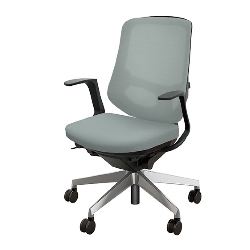 ナイキ セリフトチェア (Selift) (アルミ脚) ミドルバック 座布張り/背メッシュ張り 固定肘 SLENB513AF