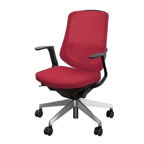 ナイキ セリフトチェア (Selift) (アルミ脚) ミドルバック 座布張り/背メッシュ張り 固定肘 ペルビックランバーサポート付 SLENB513AFB