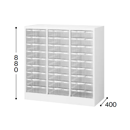 ナイキ パンフレットケース B4タイプ 3列 深型9段 W880×D400×H880mm STD309L-B4-WH