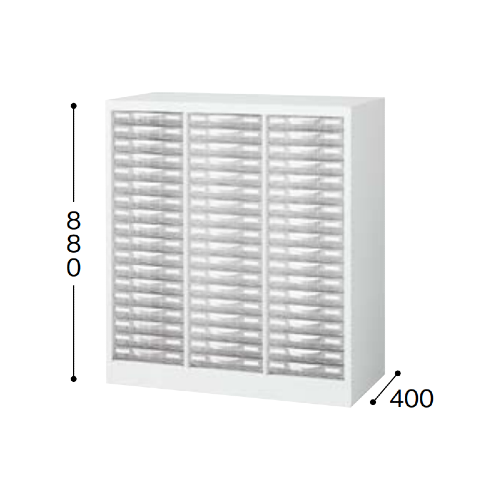 ナイキ パンフレットケース A4タイプ 3列浅型18段 A4縦用 W777×D400×H880mm STD318S-A4-WH