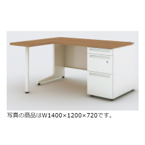 プラス US-W L型片袖デスク A-3段袖 D600 標準収納タイプ 左用 UR-1812WA-3-6L