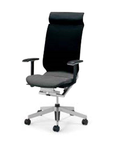 コクヨ アガタチェア 布張り ヘッドレスト付きタイプ T型肘 背クッション付き CR-G1253U1M