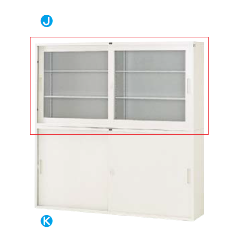 ウチダ 書庫 引違い書庫 シリンダー錠 6×3型ガラス戸 JIS4号 棚板4枚 東日本地区/西日本地区 5-847-2700