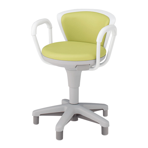 イトーキ 医療家具 サポートスツール2 背付 肘付 グライド付 ビニールレザー KSK-642DL-L8