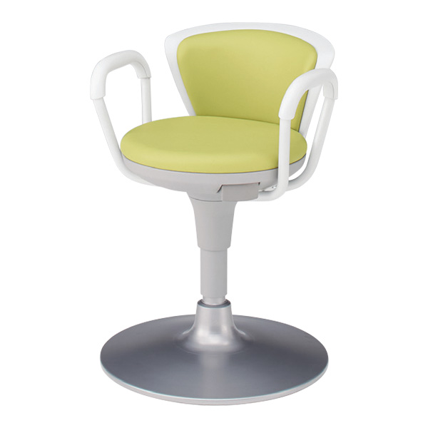イトーキ 医療家具 サポートスツール2 背付 肘付 円盤脚 ビニールレザー KSK-643DL-L8