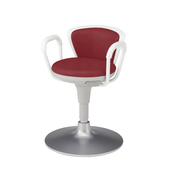 イトーキ 医療家具 サポートスツール2 背付 肘付 円盤脚 布張り KSK-643PV-M4