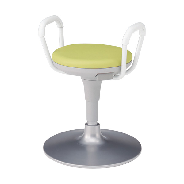 イトーキ 医療家具 サポートスツール2 スツール 肘付 円盤脚 ビニールレザー KSK-653DL-L8