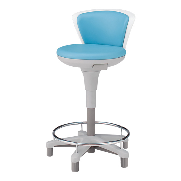 イトーキ 医療家具 サポートスツール2 背付 足掛付 グライド付 ビニールレザー KSK-672DL-S4