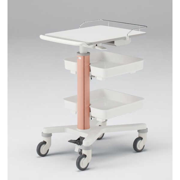 イトーキ 医療家具 メディワークカート-S ソフトエッジ天板・トレイ2段タイプ アダプタボックスあり NKS-532S-W9M8