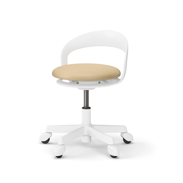 イトーキ 医療家具 サポートスツールS (Support Stool S) ランバーフレーム付 ゴム単輪キャスター ビニールレザー(DL) PCK-610DL-W9K6
