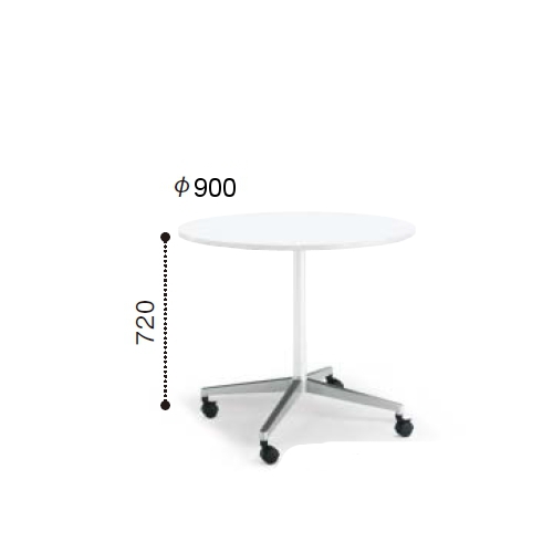 コクヨ ミーティングテーブル ジュート 単柱脚 ポリッシュ脚 円形天板 キャスタータイプ MT-JTJE9P-C