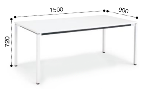 コクヨ ミーティングテーブル ジュート 4本脚 角脚 塗装脚 角形天板 アジャスタータイプ スクエアエッジ MT-JTK159