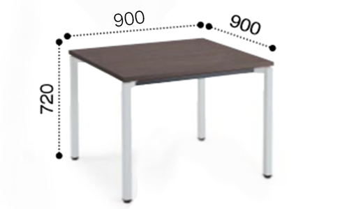 コクヨ ミーティングテーブル ジュート 4本脚 角脚 塗装脚 角形 正方形天板 アジャスタータイプ スクエアエッジ MT-JTK99
