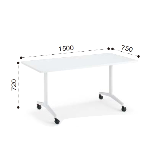 コクヨ ミーティングテーブル ジュート T字 塗装脚 角形天板 キャスタータイプ スクエアエッジ MT-JTT157-C