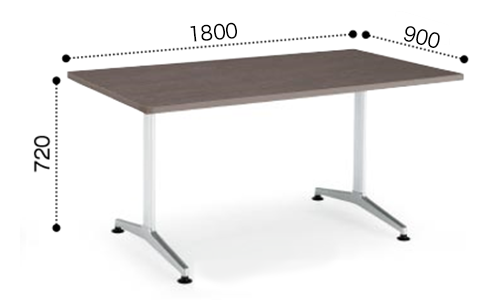 コクヨ ミーティングテーブル ジュート T字 ポリッシュ脚 角形天板 アジャスタータイプ　スクエアエッジ MT-JTT189P