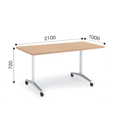 コクヨ ミーティングテーブル JUTO ジュート T字 ポリッシュ脚 角形天板 キャスタータイプ スクエアエッジ MT-JTT211P