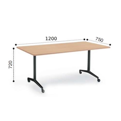 コクヨ ミーティングテーブル JUTO ジュート T字 塗装脚 角形天板 キャスタータイプ ラウンドエッジ MT-JTTR127