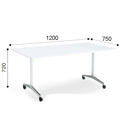 コクヨ ミーティングテーブル ジュート T字 ポリッシュ脚 角形天板 キャスタータイプ　ラウンドエッジ MT-JTTR127P-C