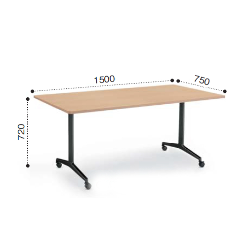 コクヨ ミーティングテーブル JUTO ジュート T字 塗装脚 角形天板 キャスタータイプ ラウンドエッジ MT-JTTR157
