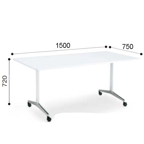 コクヨ ミーティングテーブル ジュート T字 ポリッシュ脚 角形天板 キャスタータイプ　ラウンドエッジ MT-JTTR157P-C