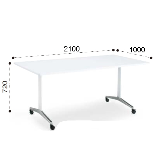 コクヨ ミーティングテーブル ジュート T字 ポリッシュ脚 角形天板 キャスタータイプ　ラウンドエッジ MT-JTTR211P-C