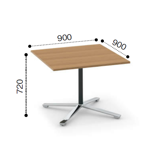 コクヨ ビエナ ミーティングテーブル 単柱脚 正方形天板 天板固定 ポリッシュ脚 アジャスター脚 MT-V99PMP2-EN/MT-V99PMG5-EN