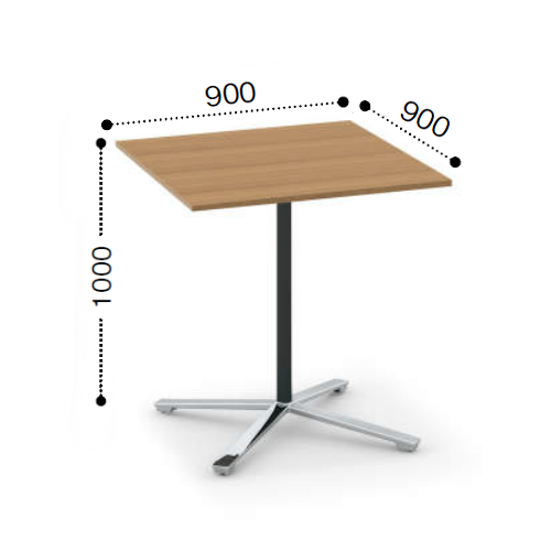 コクヨ ビエナ ミーティングテーブル 単柱脚 正方形天板 天板固定 ポリッシュ脚 アジャスター脚 ハイタイプ MT-V99HPMP2-E/MT-V99HPMG5-E